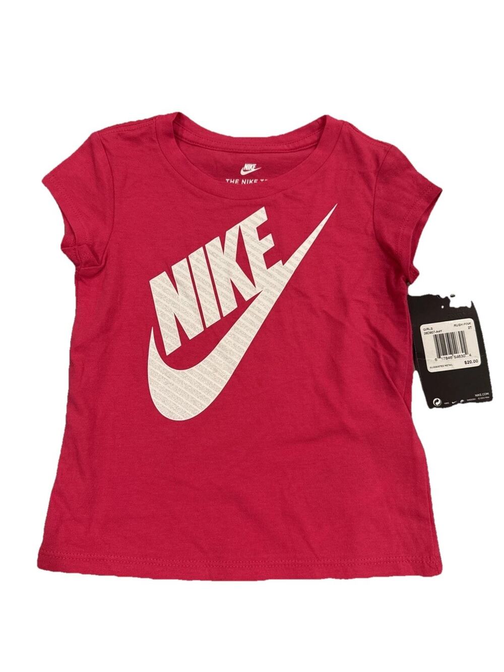 The Nike Tee 2T Pink W/Sparkle Logo MSRP $20